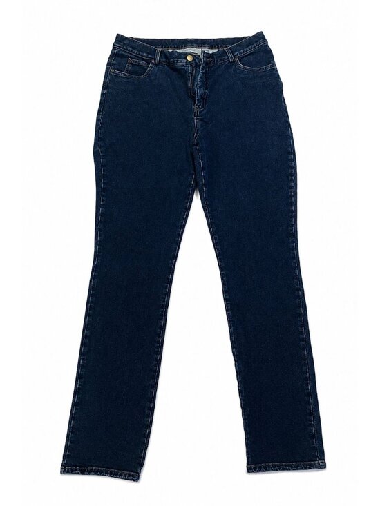 Travel Smith Denim - TravelSmith Women's Dark Wash Straight Jeans Size 12 Stretch Denim Travel Pants